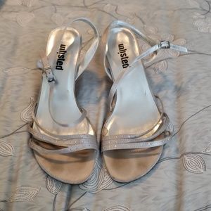 Unlisted Silver Strappy Heels